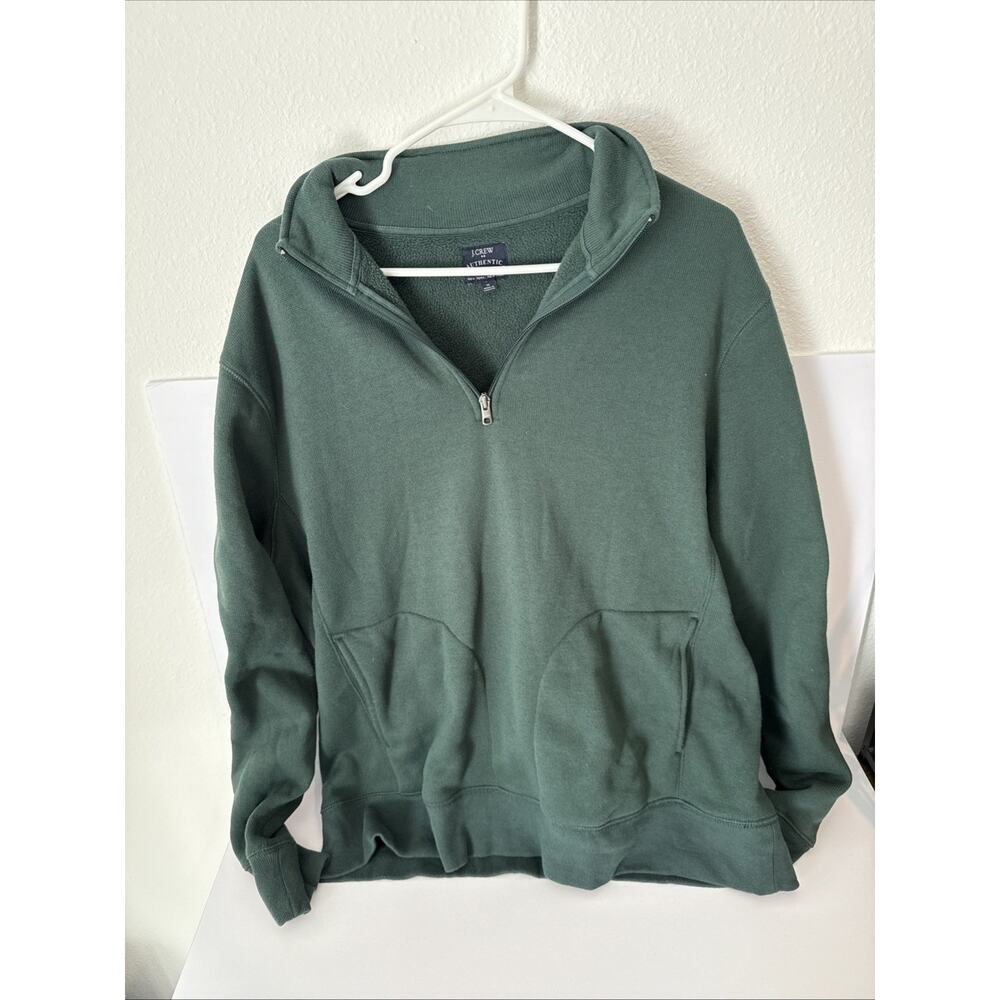 J.CREW Men's Quarter 1/4 Zip Pullover Sweater SizeXL Forest Green